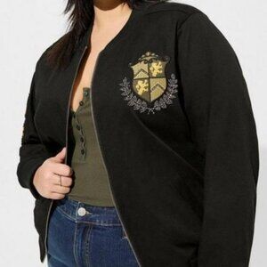 TORRID SIZE 2X 18/20 BLACK MILITARY BOMBER JACKET NWT